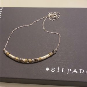 Silpada 16” silver and gold necklace